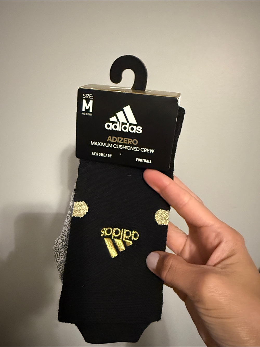 adidas Adizero Black & Gold Cushioned Crew Socks - Men